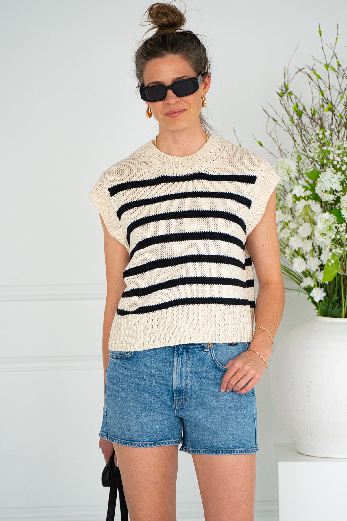 WHENEVER YOU WANT STRIPE SWEATER TANK