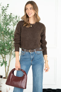 WILFRED PULLOVER SWEATER IN CHOCOLATE