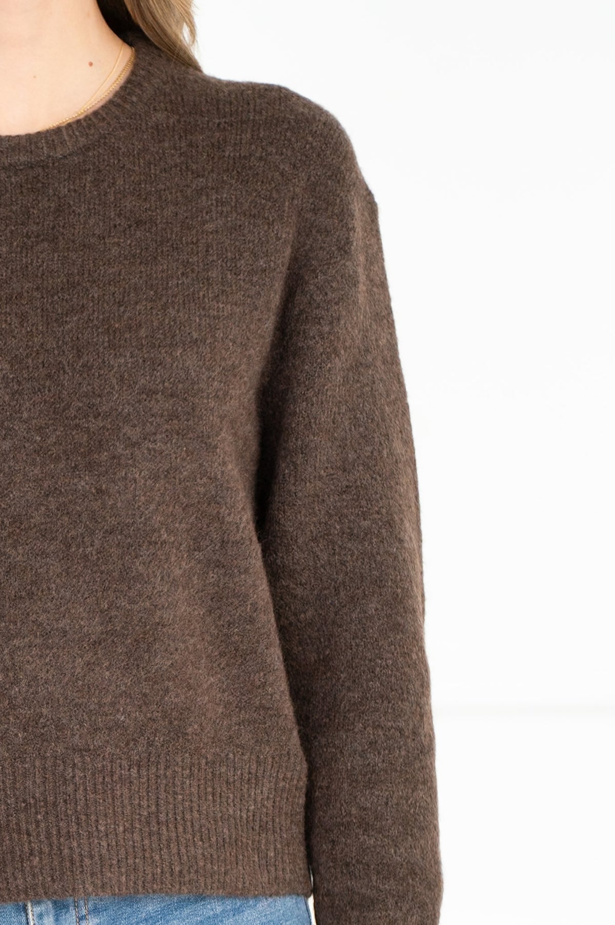 WILFRED PULLOVER SWEATER IN CHOCOLATE