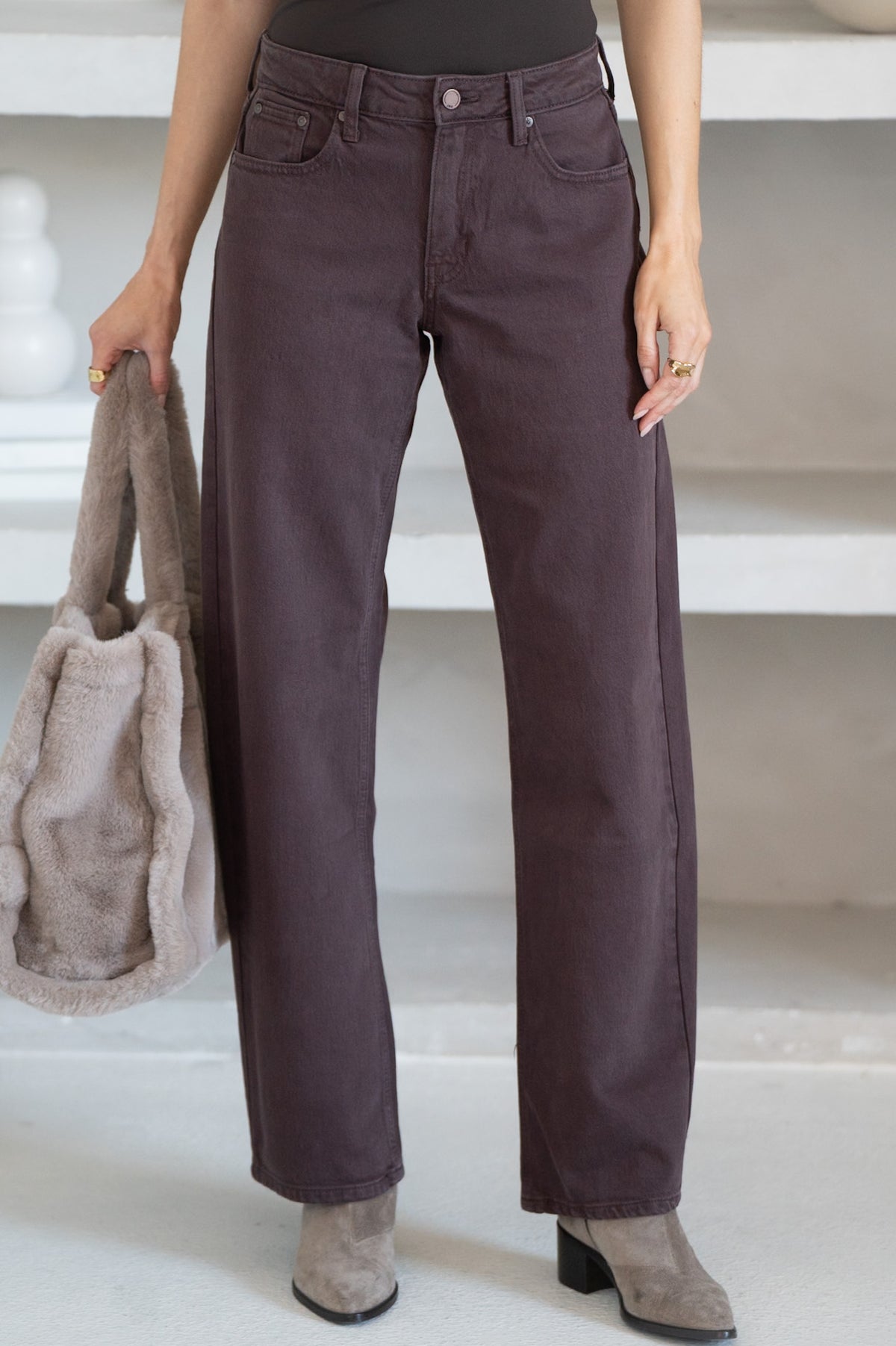 WALLACE BARREL JEANS IN BROWN