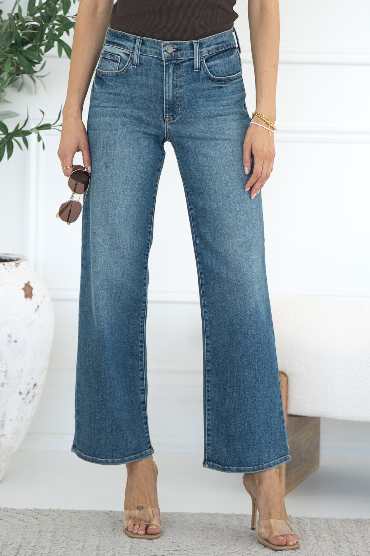OAKLEY SLIM WIDE LEG JEANS-MB