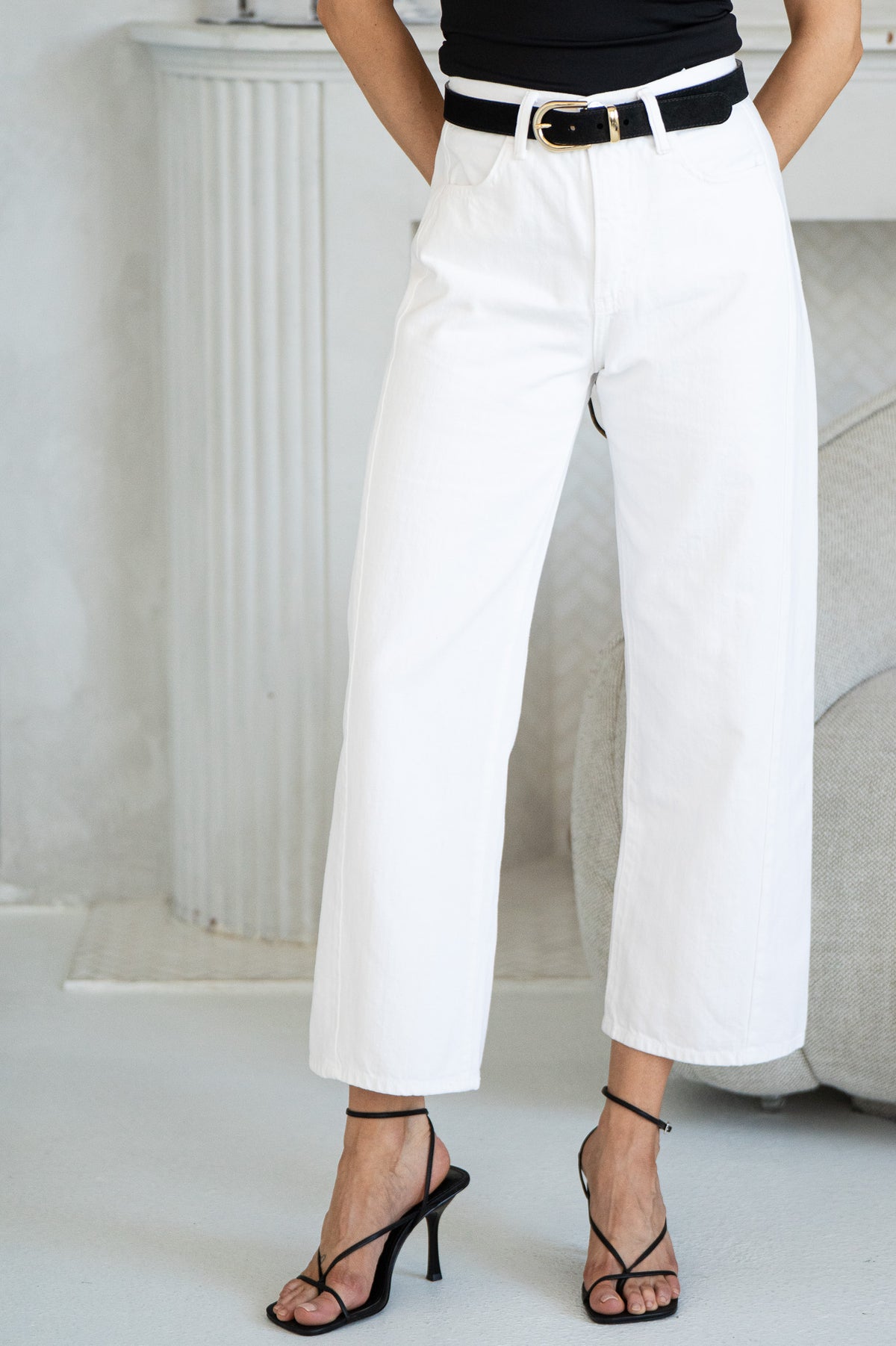 ANYA TWIST BARREL JEANS-WH