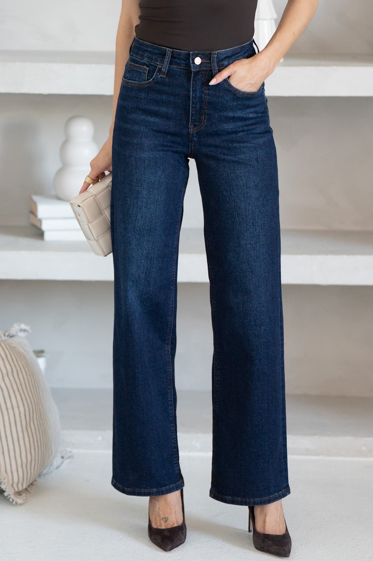 JED LOOSE STRAIGHT LEG JEANS IN DARK DENIM