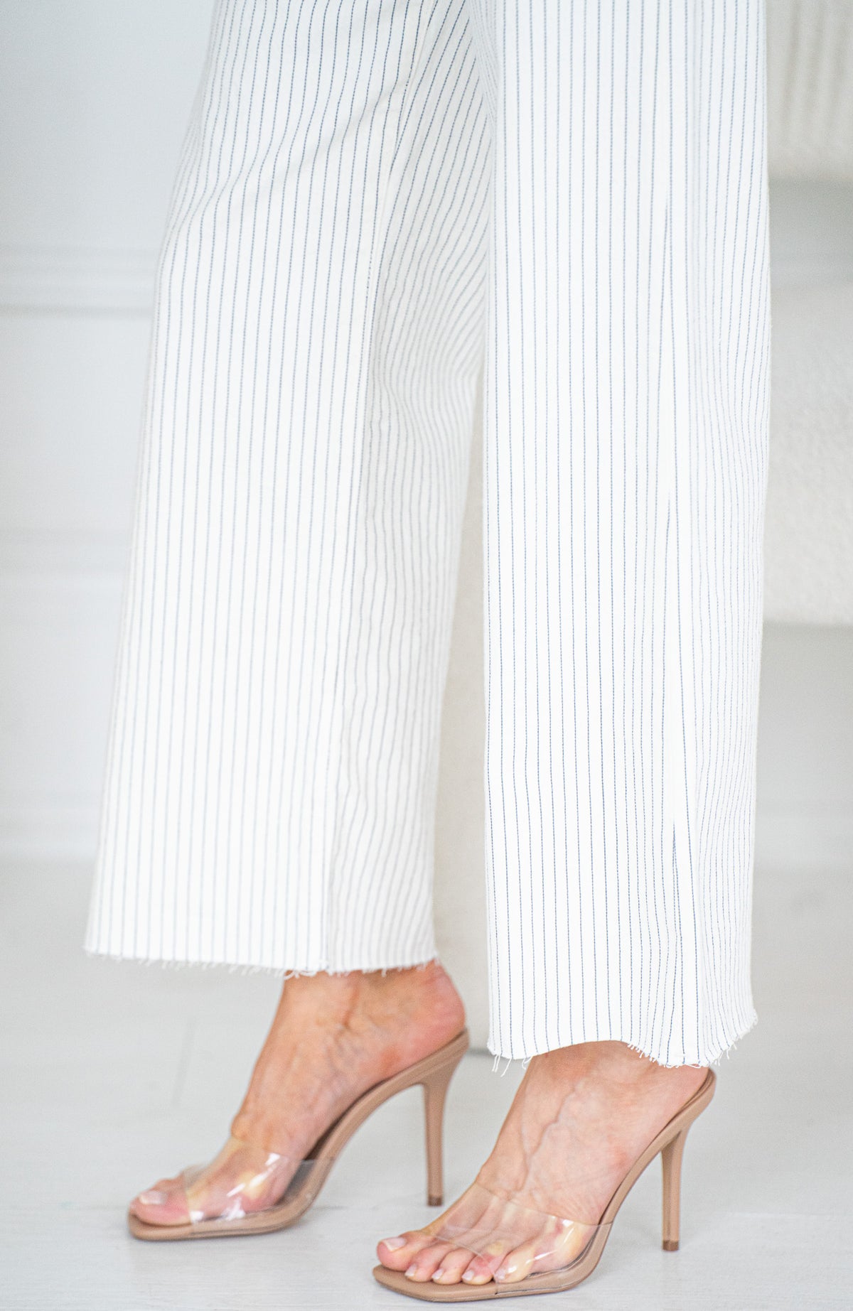 PALOMA PINSTRIPE WIDE LEG JEANS