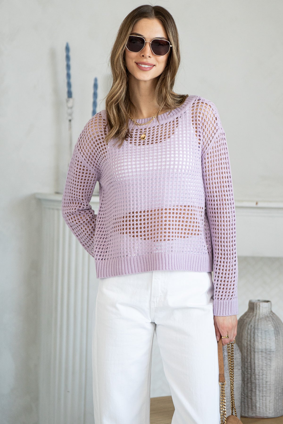 AZELIE OPEN KNIT SWEATER-LA