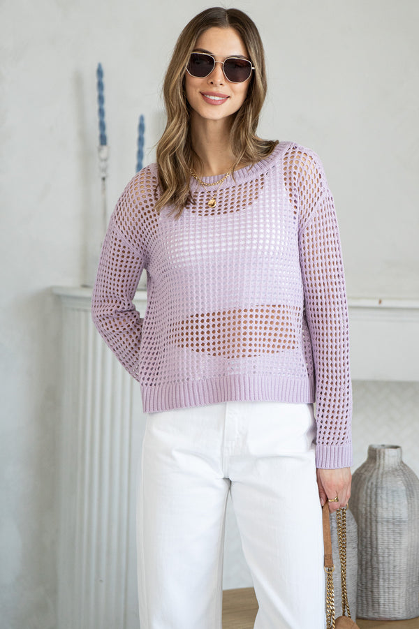 AZELIE OPEN KNIT SWEATER-LA