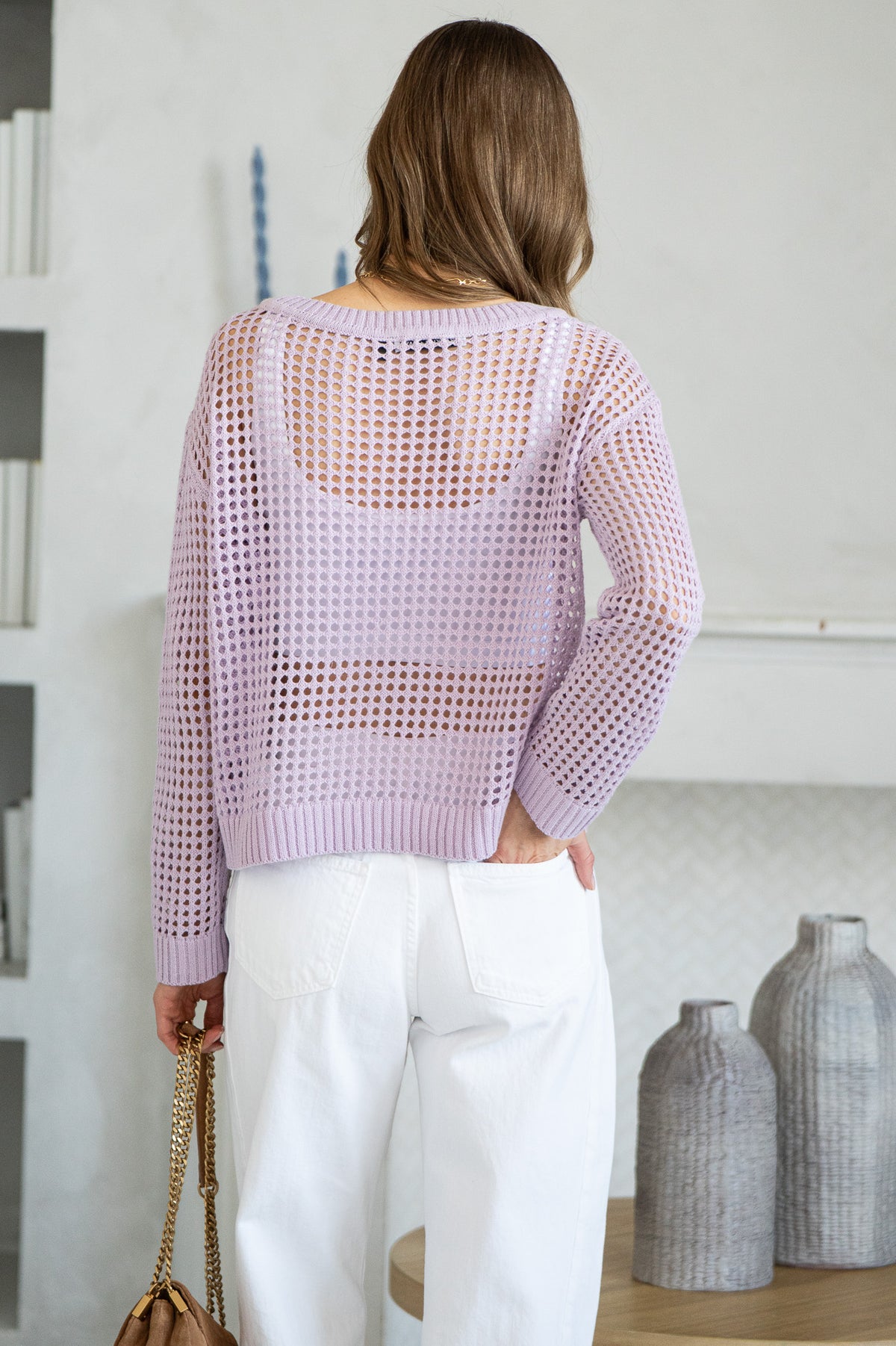 AZELIE OPEN KNIT SWEATER-LA