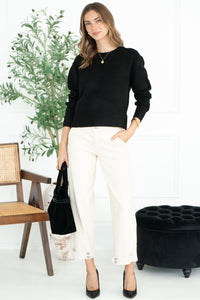 WILFRED PULLOVER SWEATER IN CAVIAR