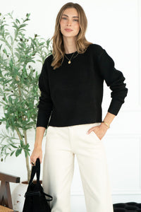 WILFRED PULLOVER SWEATER IN CAVIAR