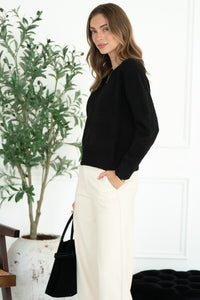 WILFRED PULLOVER SWEATER IN CAVIAR