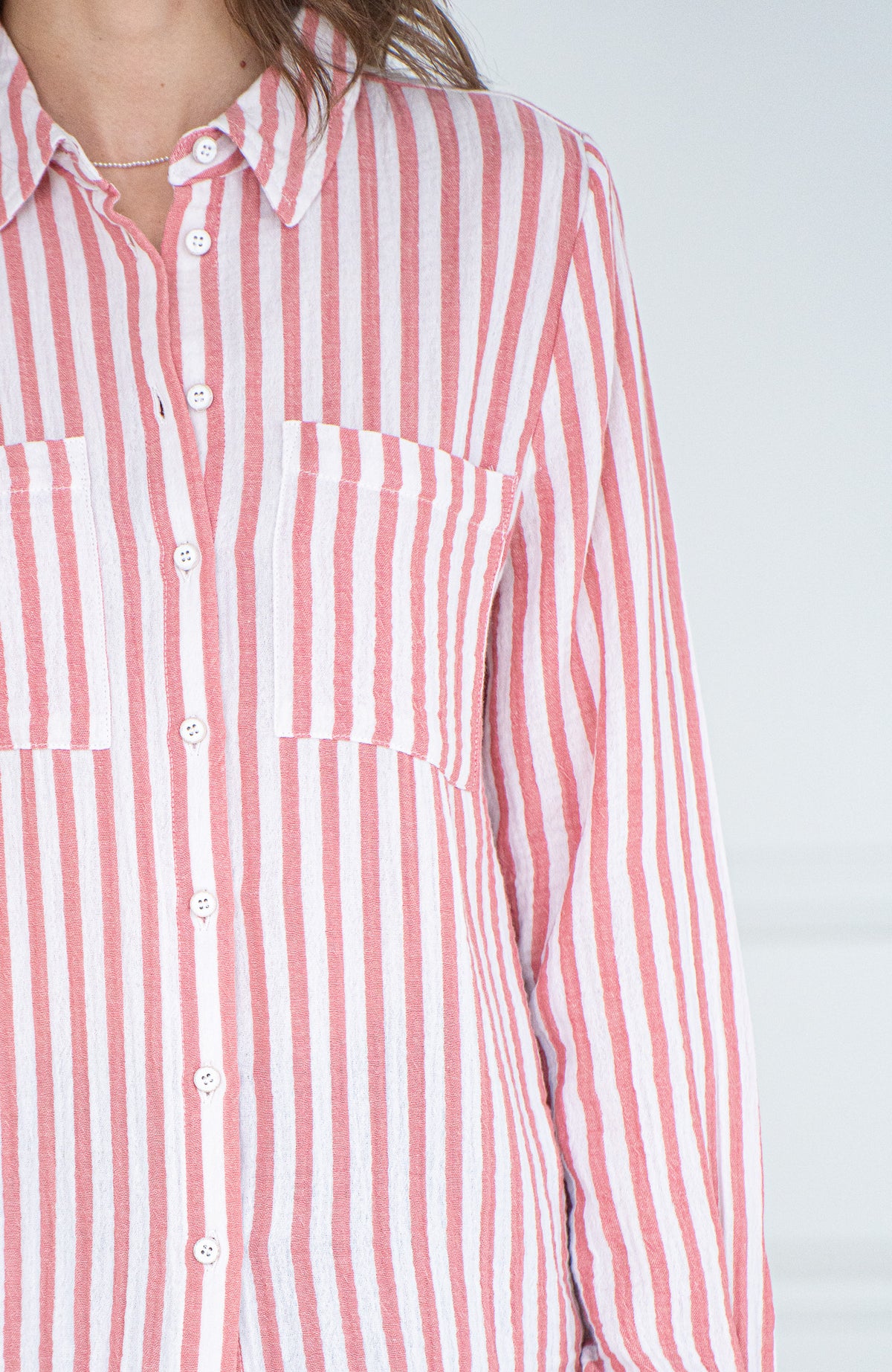 CITY CHIC STRIPE COTTON  BLOUSE-CO
