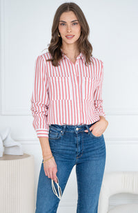 CITY CHIC STRIPE COTTON  BLOUSE-CO