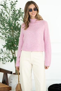 OLIVER MOCKNECK SWEATER IN PETAL