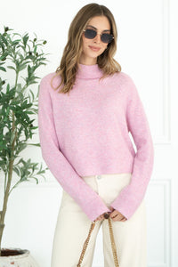 OLIVER MOCKNECK SWEATER IN PETAL