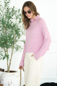OLIVER MOCKNECK SWEATER IN PETAL