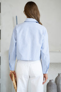 ORELIA EMBROIDERED COTTON BLOUSE