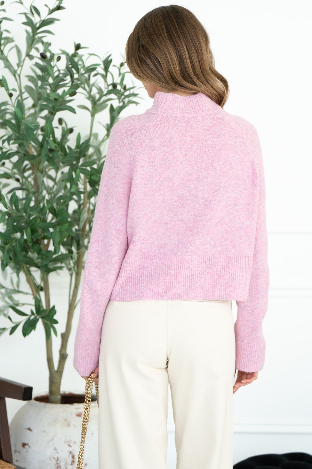 OLIVER MOCKNECK SWEATER IN PETAL