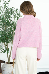 OLIVER MOCKNECK SWEATER IN PETAL