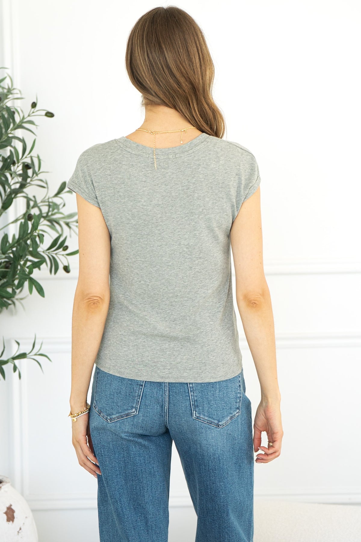 REEVES RIBBED MODAL TANK-GY