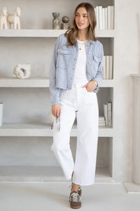 LULU FRENCH TERRY BUTTON UP SWEATSHIRT
