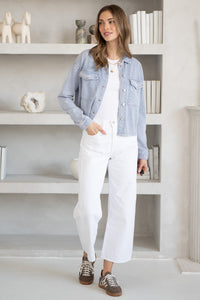 LULU FRENCH TERRY BUTTON UP SWEATSHIRT