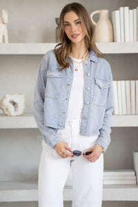 LULU FRENCH TERRY BUTTON UP SWEATSHIRT