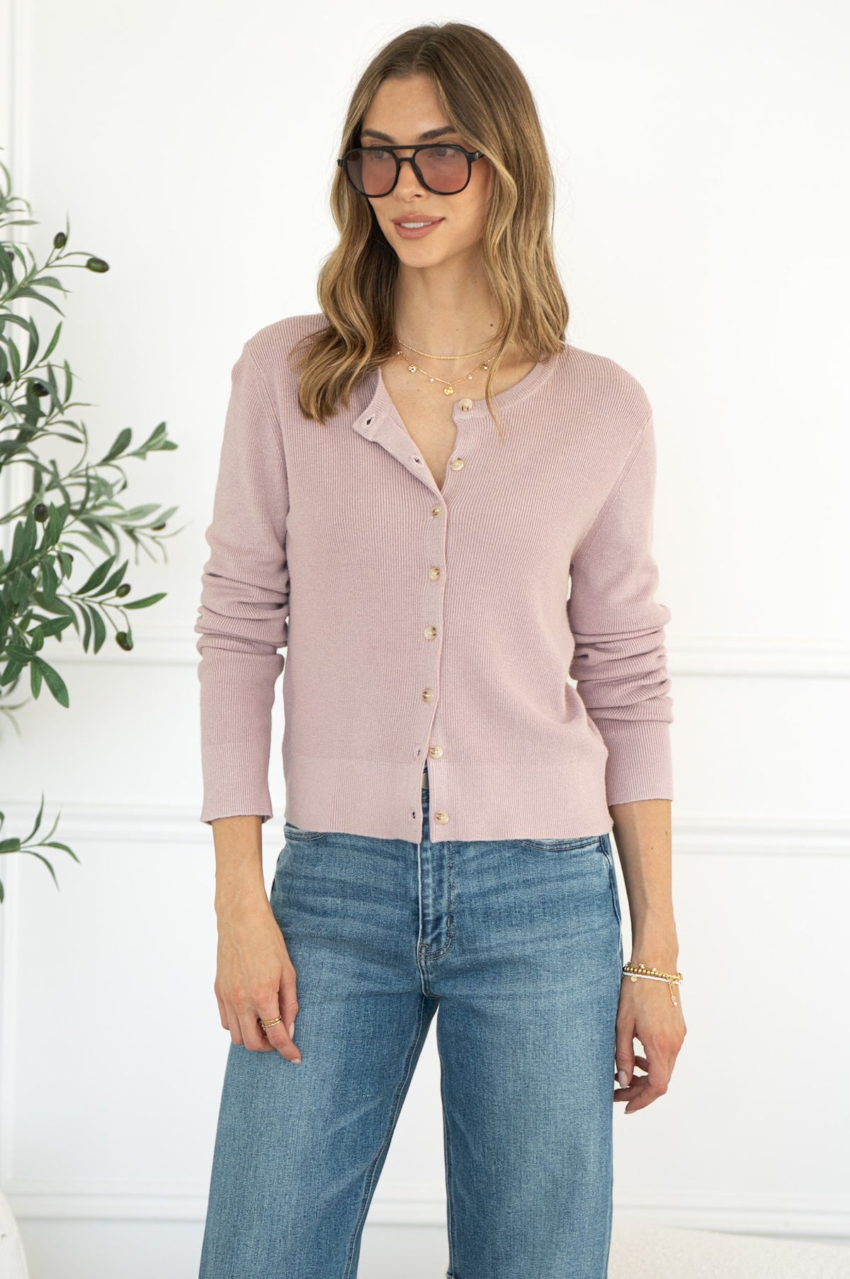 FATE CLASSIC RIBBED CARDIGAN-DP