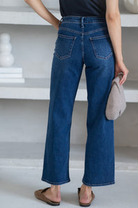 DAYTON CROP WIDE LEG JEANS IN DARK BLUE