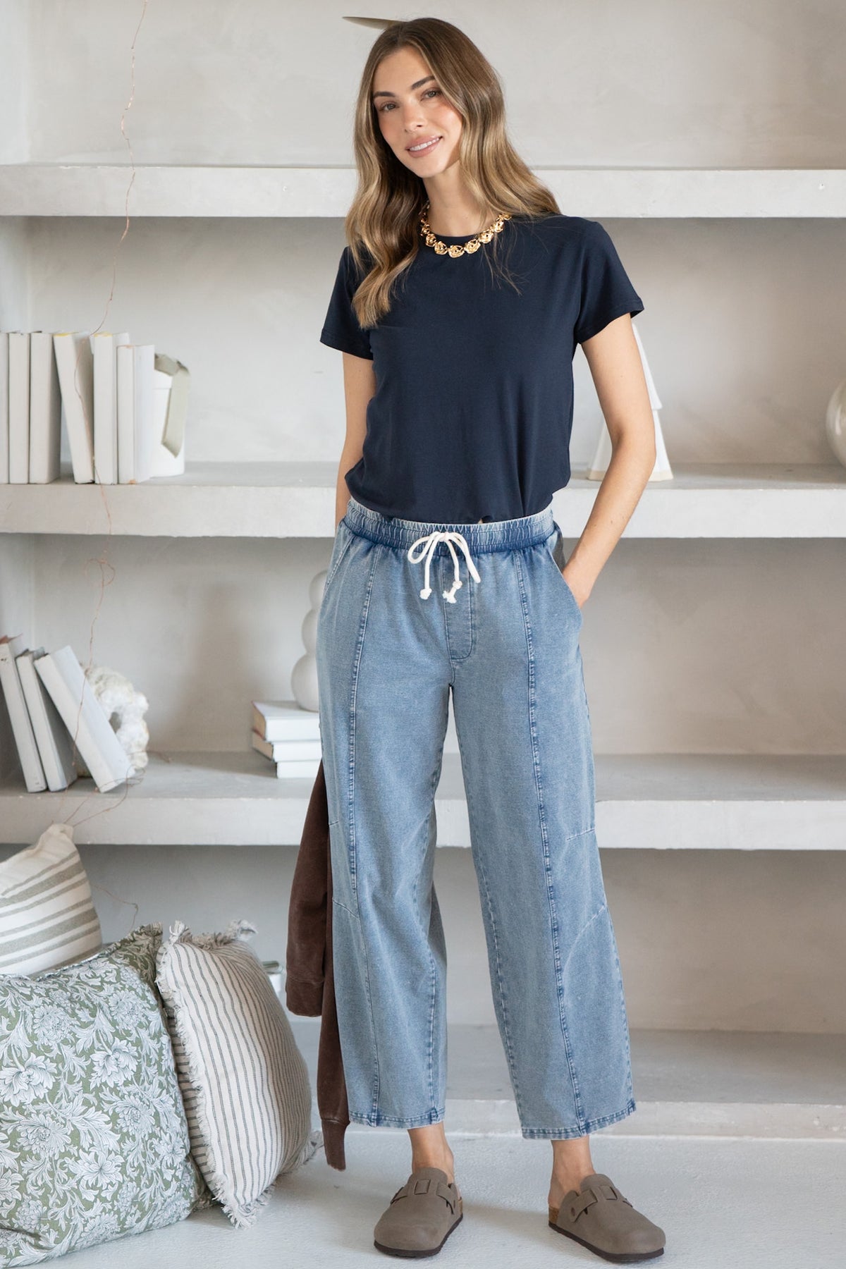 CORALIE STRETCH DENIM PANTS
