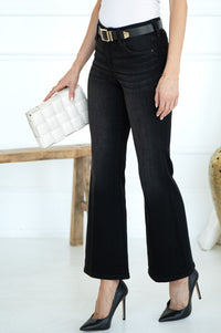 HANNAH FLARE JEANS-BK