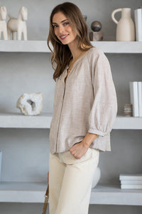NORA STRIPE BLOUSE-BR