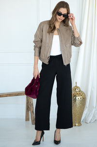 LIV FAUX LEATHER BOMBER