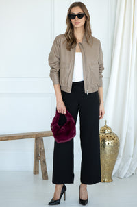 LIV FAUX LEATHER BOMBER