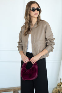 LIV FAUX LEATHER BOMBER