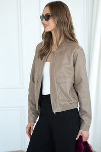 LIV FAUX LEATHER BOMBER