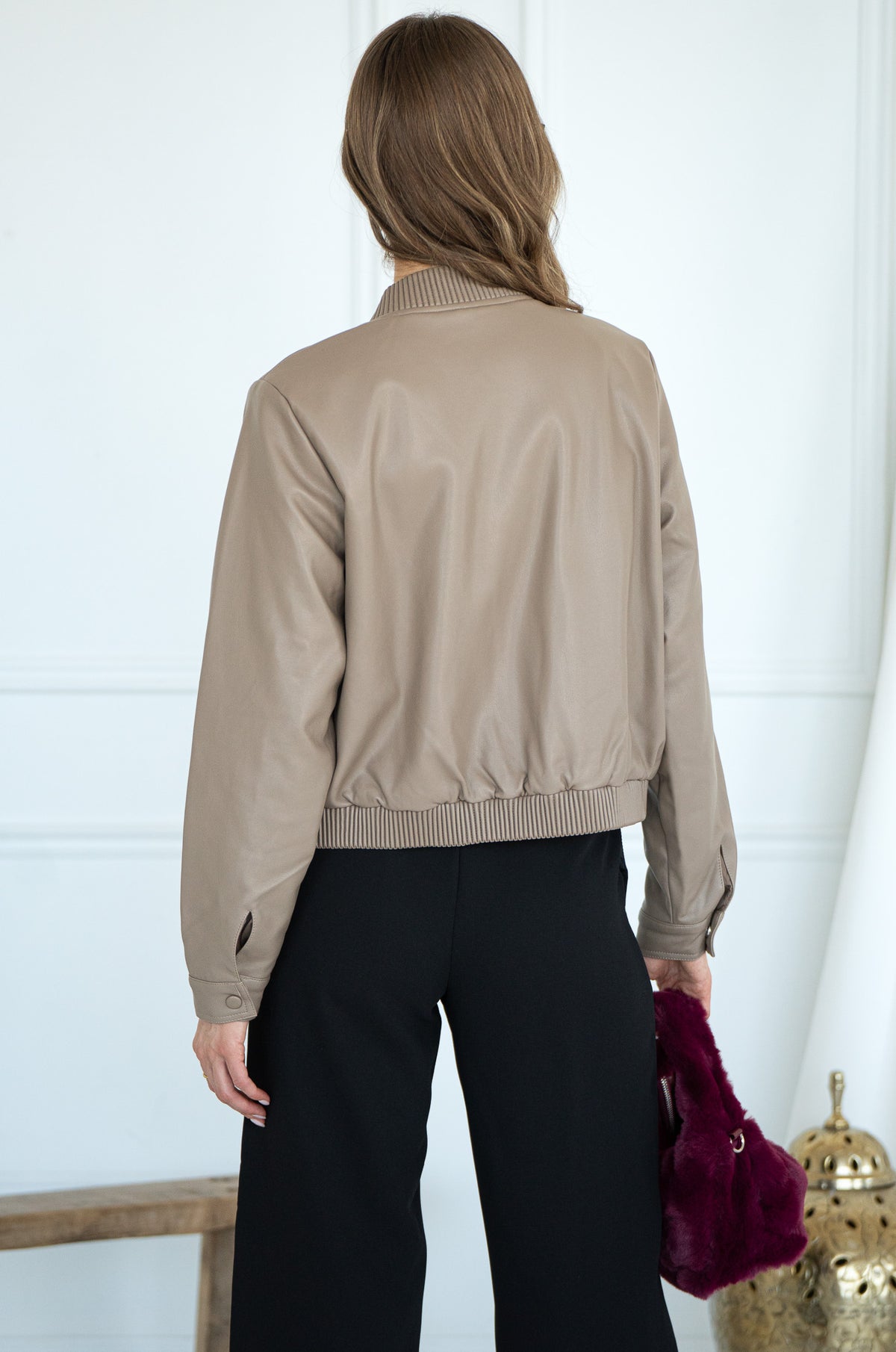LIV FAUX LEATHER BOMBER
