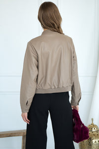 LIV FAUX LEATHER BOMBER