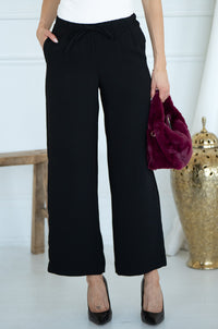 ANOTHER NIGHT WIDE LEG PANTS-BK