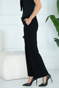 KELSEY WIDE LEG TROUSER-BK