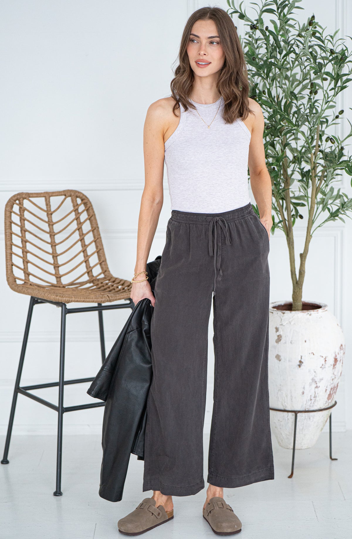 MALTA TENCEL WIDE LEG PANTS-CH