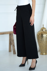 ANOTHER NIGHT WIDE LEG PANTS-BK