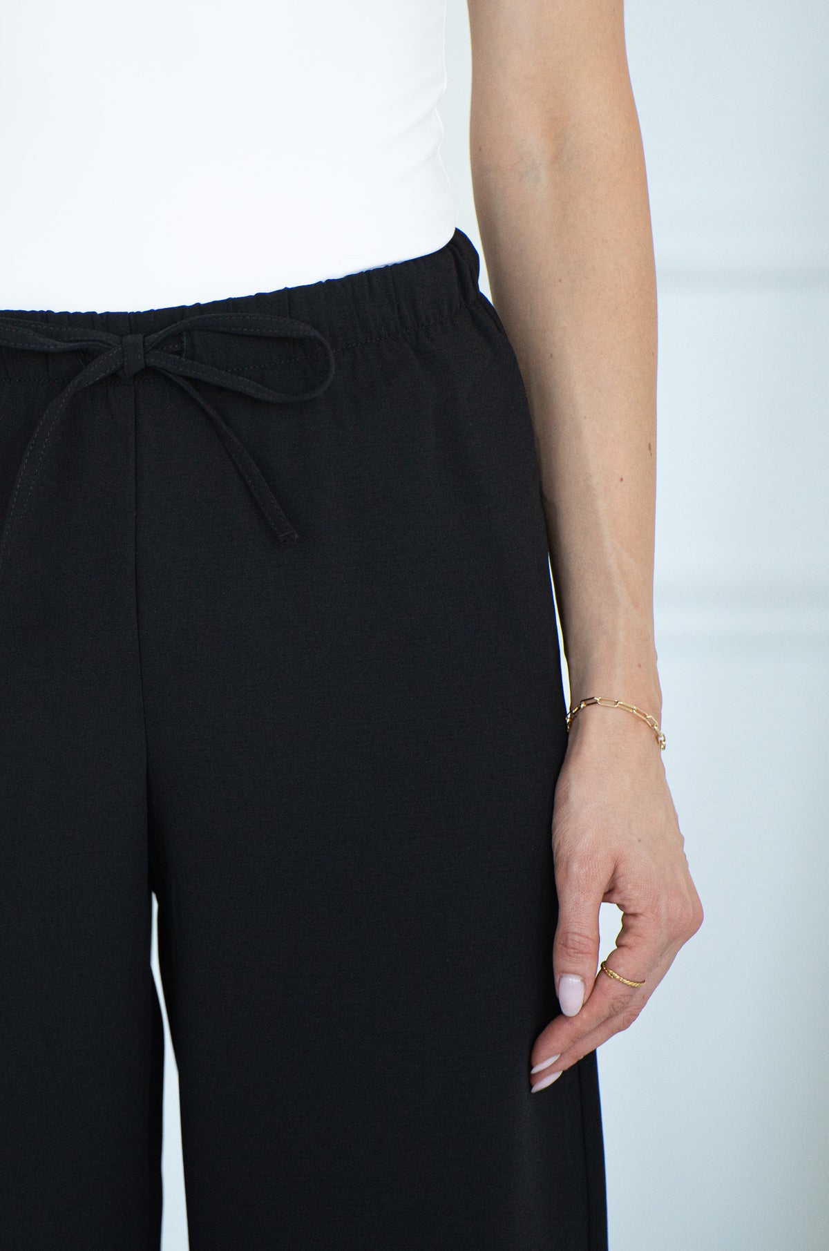 ANOTHER NIGHT WIDE LEG PANTS-BK