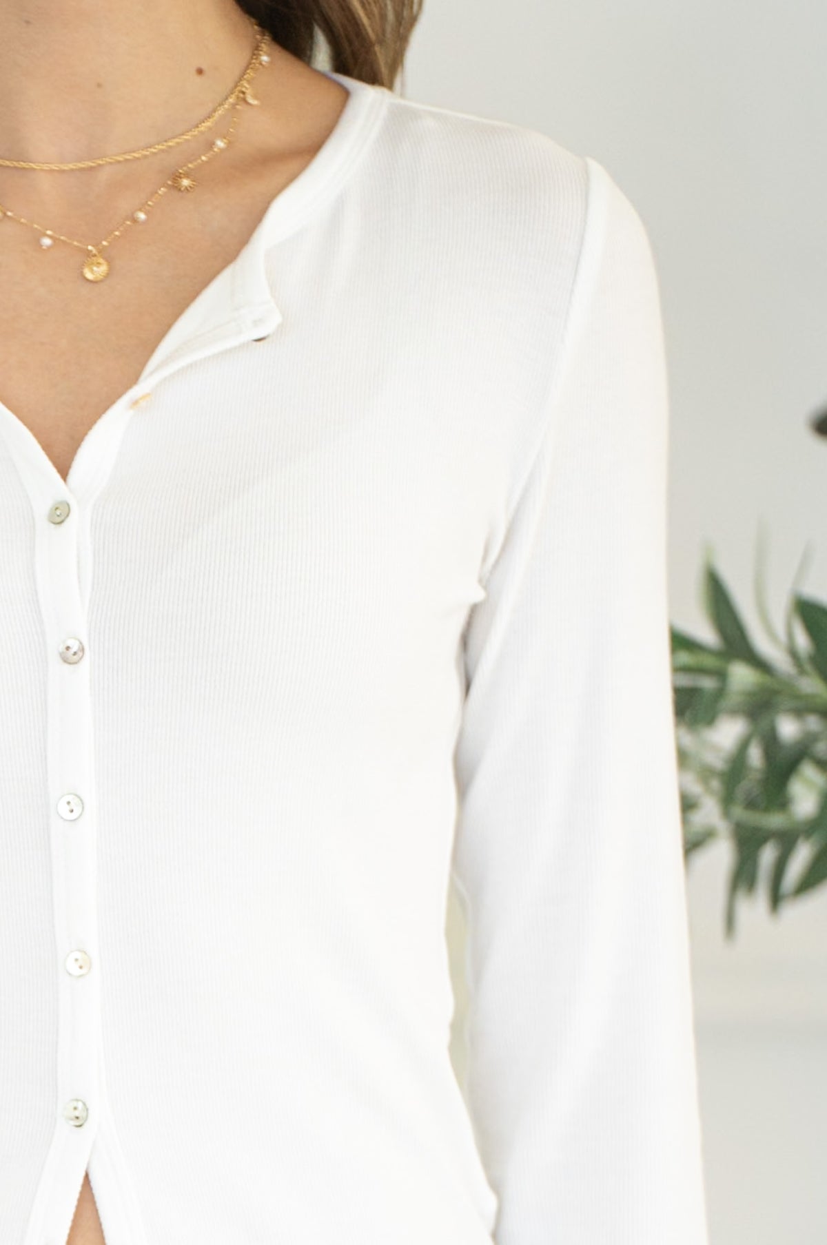 VIENNA MODAL RIBBED TOP-WH