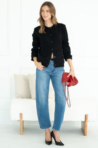 IRIS CARDIGAN IN CAVIAR