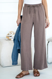 INDIGO TENCEL WIDE LEG PANTS-BR