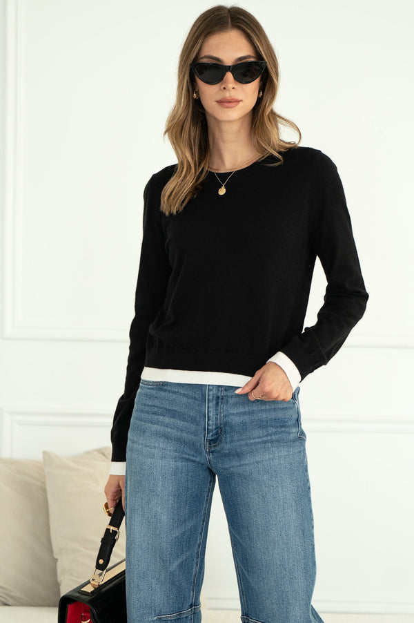 LUNA DOUBLE LAYERED BOTTOM SWEATER