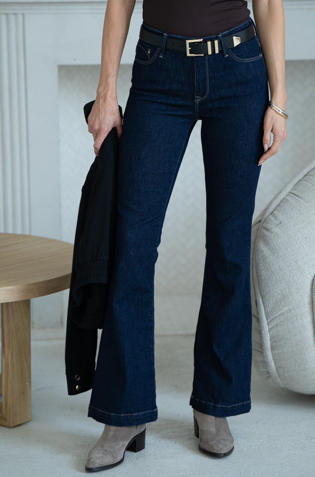 SYDNEY FLARE MID RISE JEANS-DB