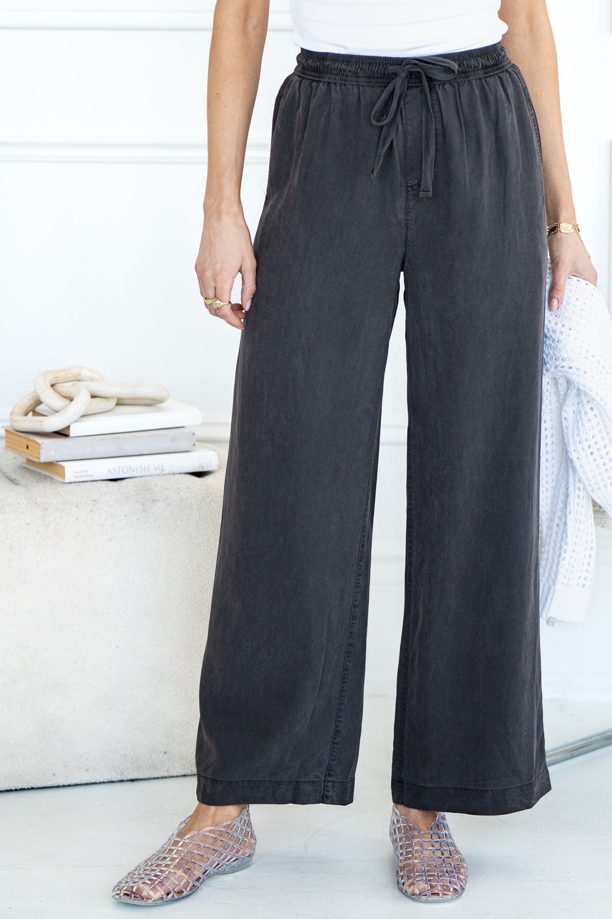INDIGO WIDE LEG TENCEL PANTS-CH