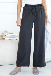 INDIGO WIDE LEG TENCEL PANTS-CH
