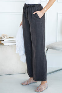 INDIGO WIDE LEG TENCEL PANTS-CH